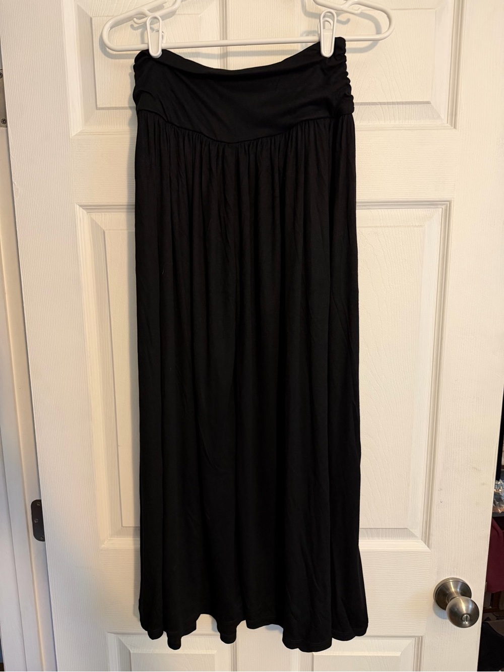 NWOT Halara Black Maxi Skirt with Rutched Waistband